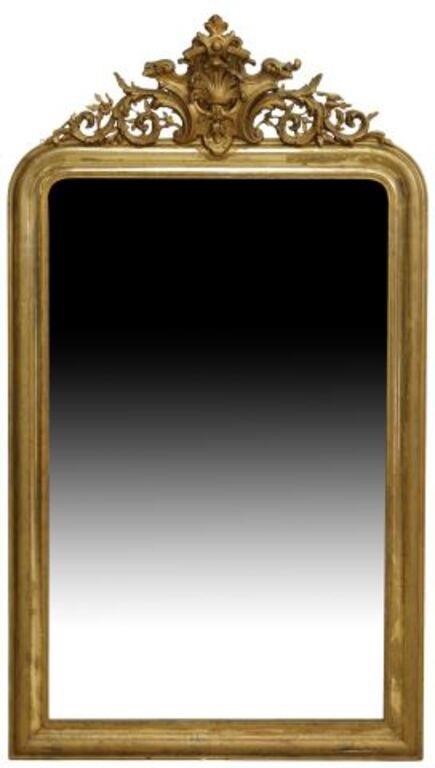 Appraisal: French Louis Philippe period giltwood and gesso wall mirror mid