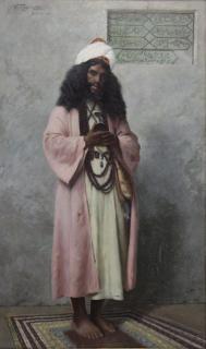 Appraisal: TROJANOWSKI Wincenty Prayer Orientalist Oil o Canvas Signed 'W Trojanowski