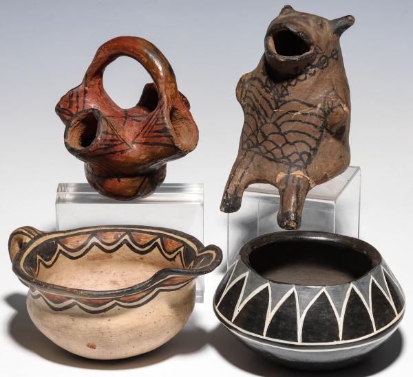 Appraisal: COCHITI MARICOPA SAN ILDEFONSO OTHER POTTERYThe collection of interesting pieces