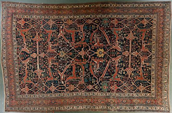 Appraisal: Unusual antique Bijar carpet Persia circa x