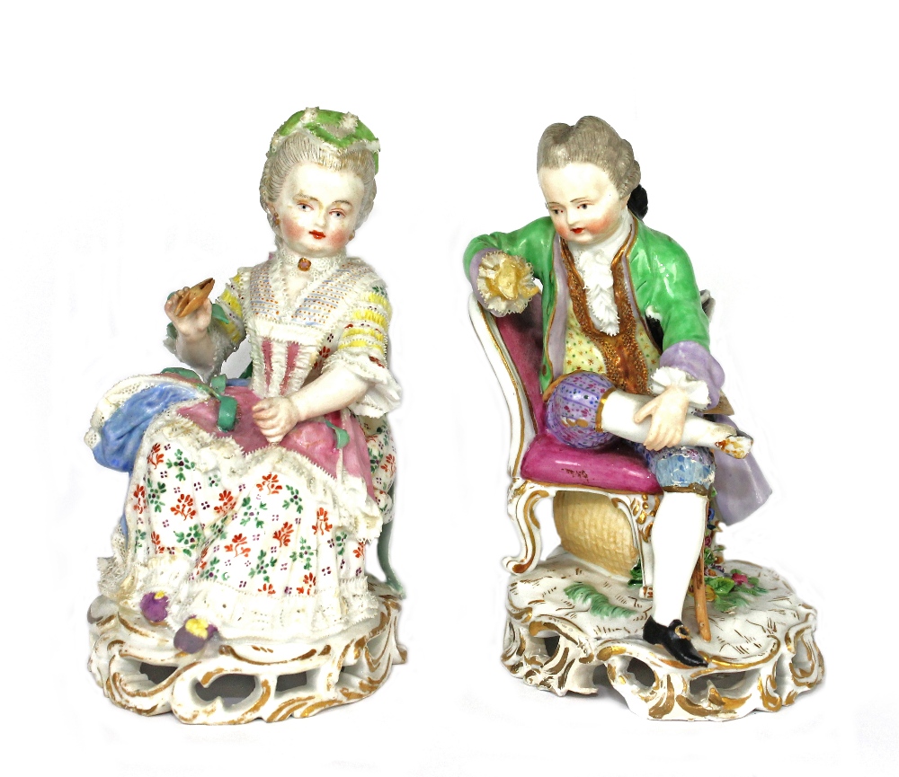 Appraisal: A pair of Meissen figures late th century modelled as