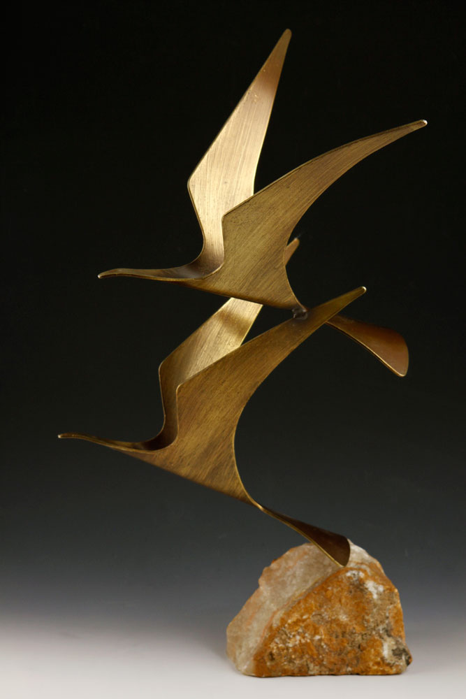 Appraisal: - C Jere Bronze Sculpture C Jere sculpture of birds