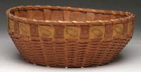 Appraisal: POTATO STAMPED DECORATED ROUND BASKET The open basket having a