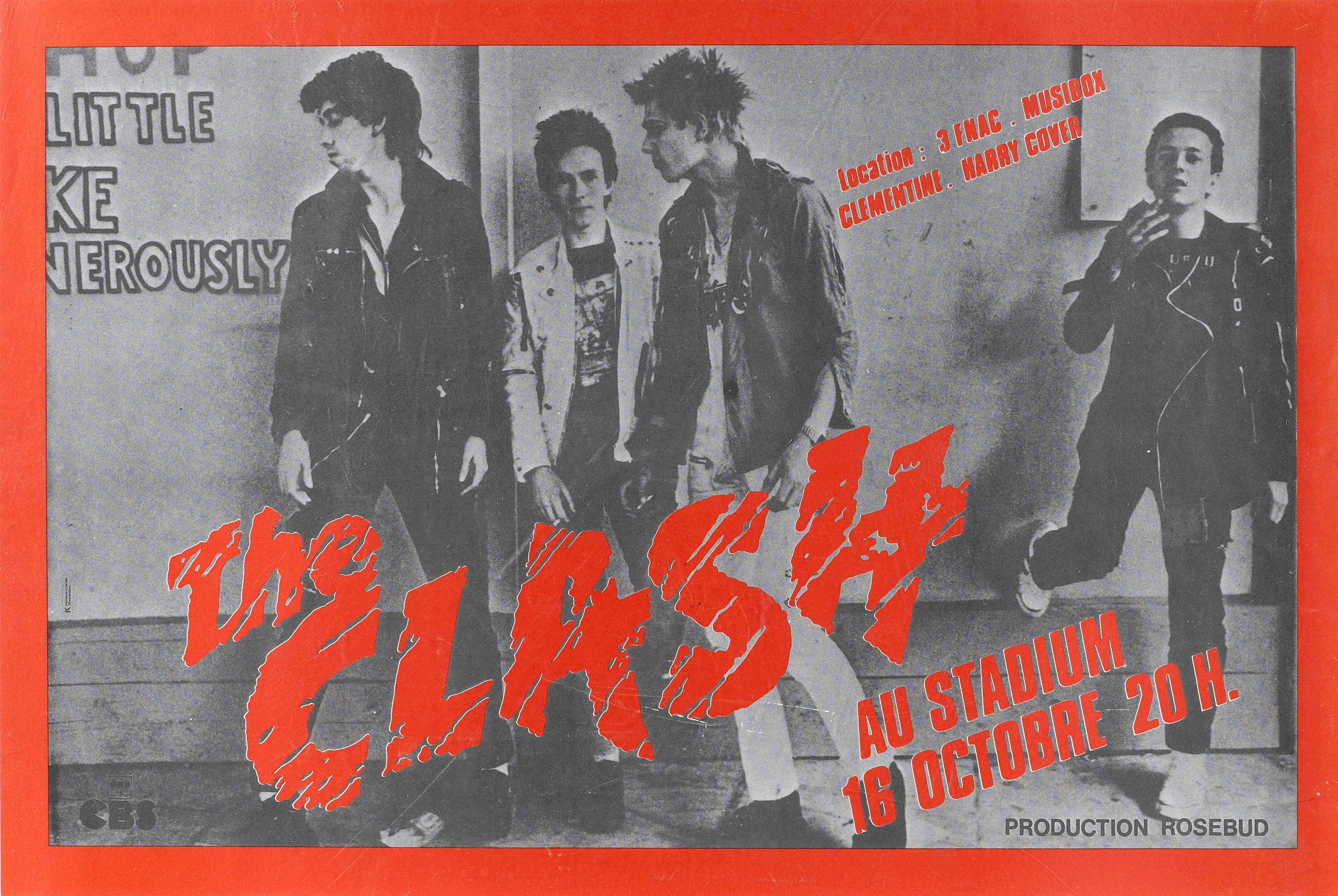 Appraisal: Rock Roll Memorabilia The Clash Au Stadium concert poster October