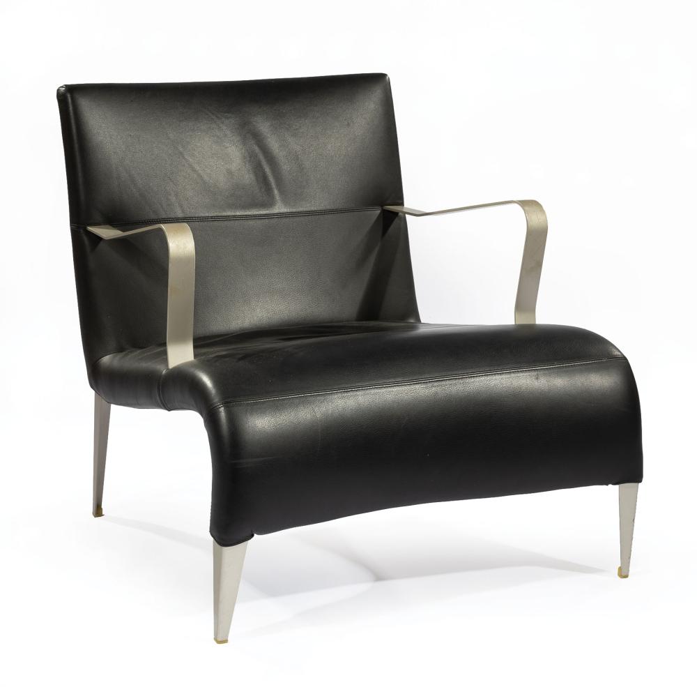 Appraisal: Maxalto for B B Italia Apta Leather and Chrome Armchair