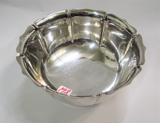 Appraisal: STERLING SILVER PEDESTAL BOWL stylized floral form inches dia by