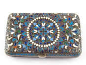 Appraisal: A Russian cloisonne enamelled silver cigarette case Sergei Shaposhnikov Moscow