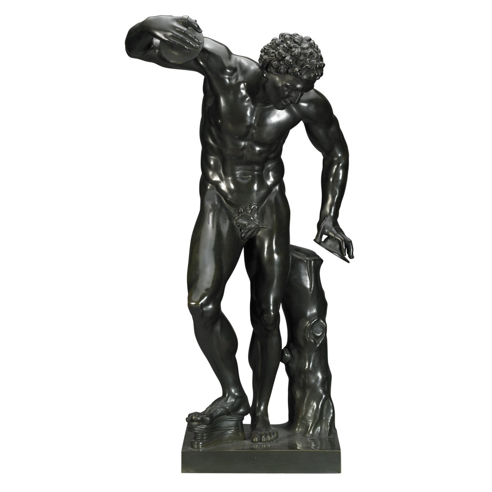 Appraisal: After the Antique Patinated Bronze Figure of The Dancing Faun