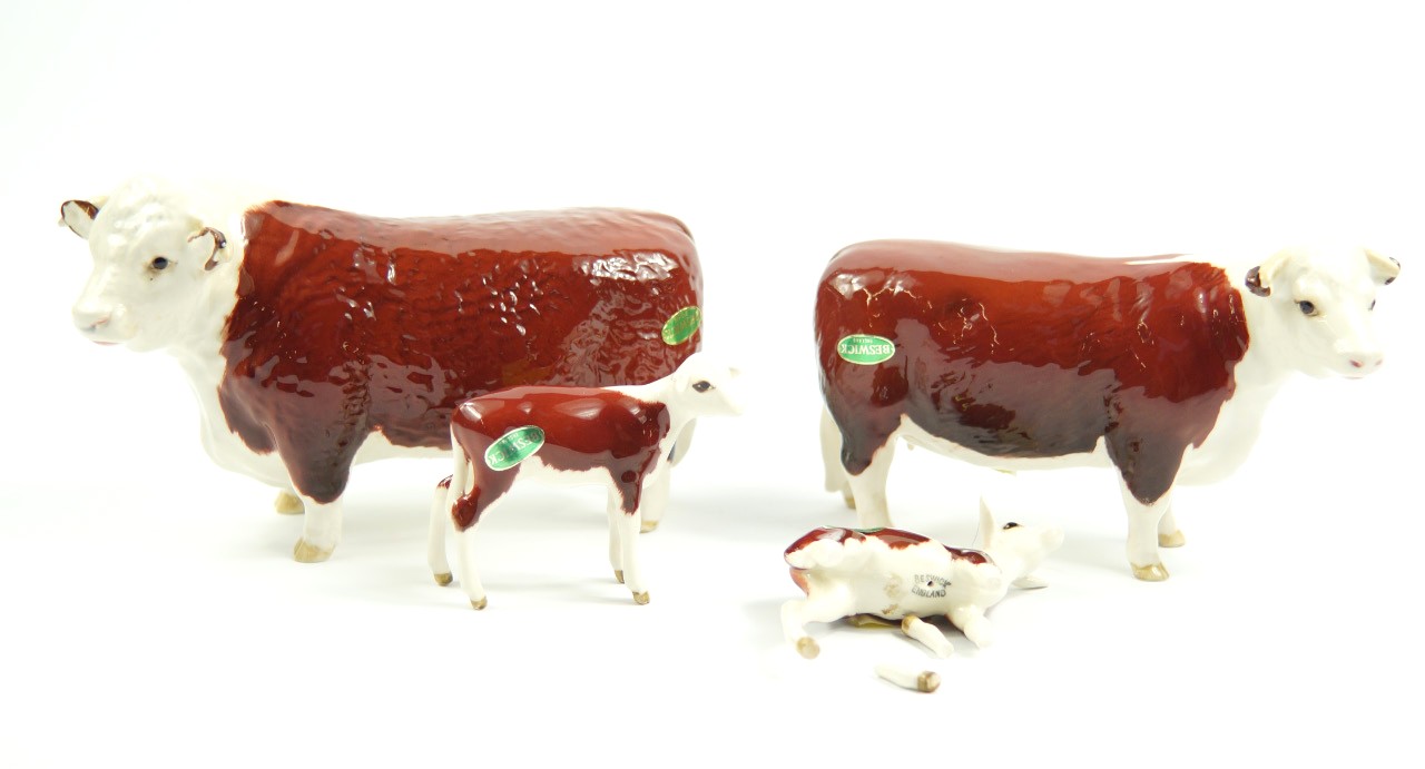 Appraisal: A Beswick figure of a Hereford Bull and another of