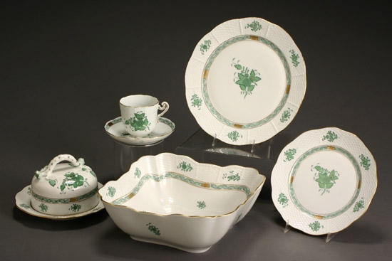 Appraisal: Herend 'Green Chinese Bouquet' Part Dinner Service Second Half th