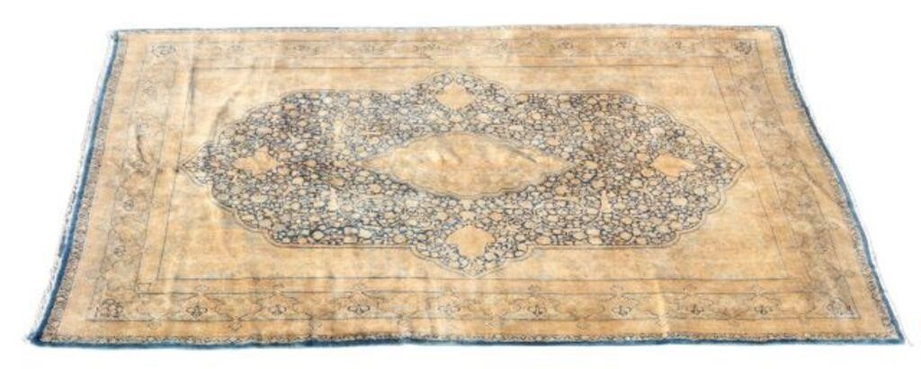 Appraisal: Hand-tied Persian Kerman rug approx ' l ' w