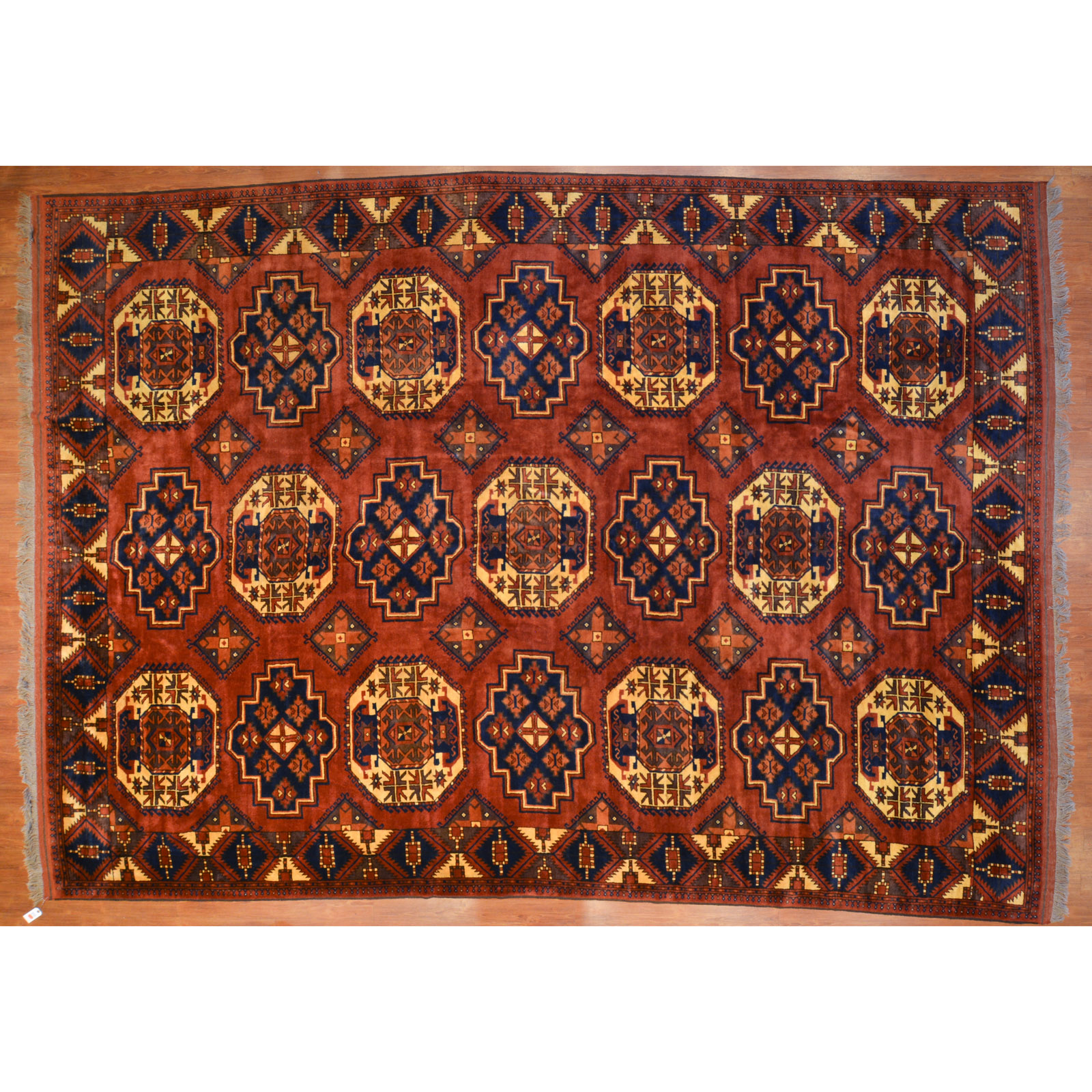 Appraisal: AFGHANI TURKMEN CARPET X Third quarter- th century hand-knotted wool