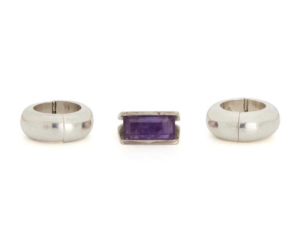 Appraisal: A group of Antonio Pineda silver and amethyst jewelry -