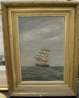 Appraisal: Oil on canvas of Victorian sailing vessel in gilt frame