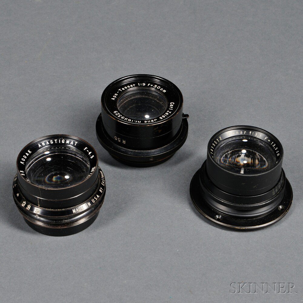 Appraisal: Three Large Format Lenses a Schneider cm f Xenar No