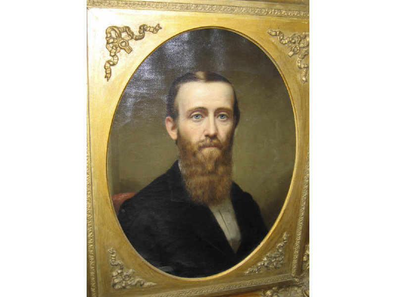 Appraisal: AMERICAN SCHOOL TH CENTURY Bust-length portrait of a bearded gentleman