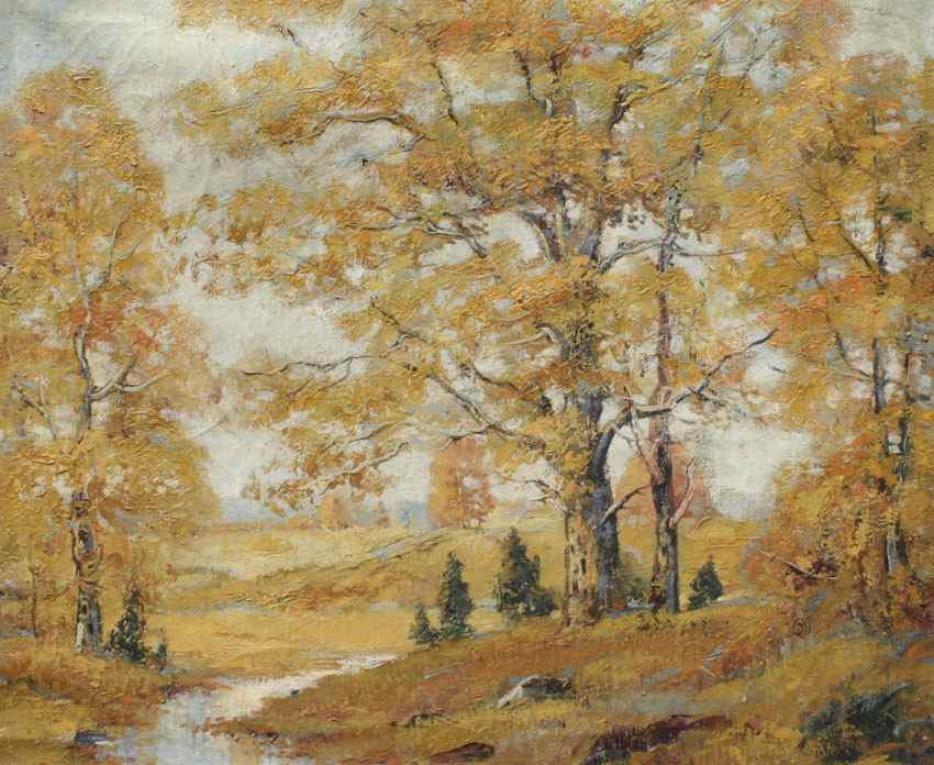 Appraisal: SWEDLUN Glenn American - Autumnal Landscape Oil Canvas '' x