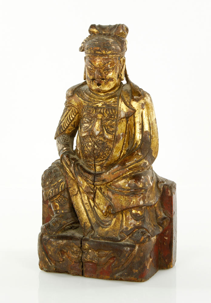 Appraisal: - Chinese Carved Gilt Wood Buddha Carved gilt wood Buddha