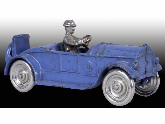 Appraisal: Blue Cast Iron Kilgore Roadster Toy Description Has opening rumble