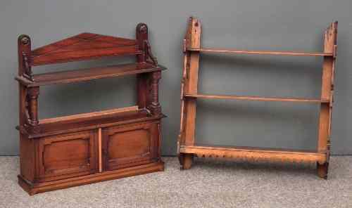 Appraisal: A Victorian mahogany wall mounted medicine cabinet with open shelf