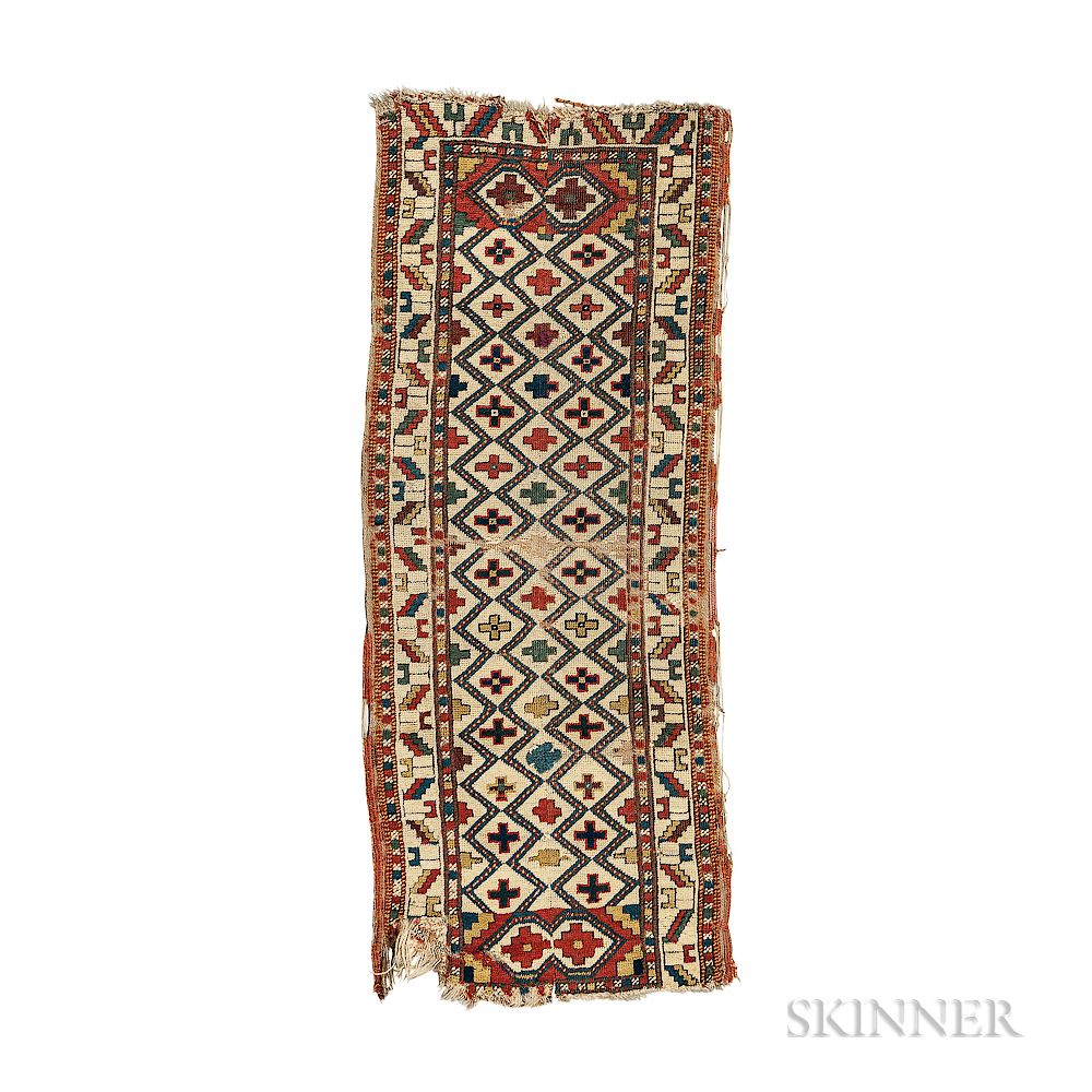 Appraisal: Caucasian Rug Fragment Caucasian Rug Fragment c ft in x