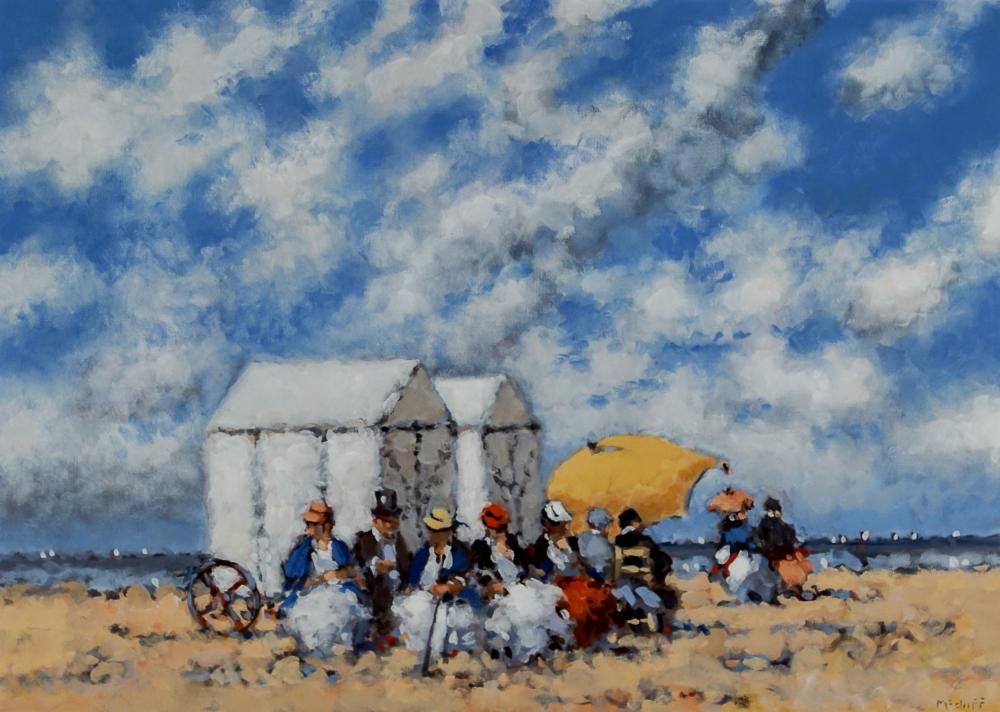 Appraisal: FREDERICK MCDUFF AMERICAN - DAY AT THE BEACH OIL ON