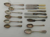 Appraisal: A quantity of eight assorted silver spoons and a butter