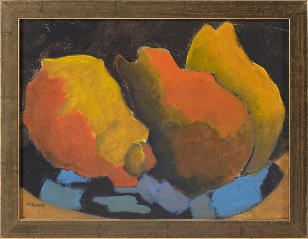 Appraisal: AUDREY HEARD CONNECTICUT - SEMI-ABSTRACT STILL LIFE OF PEARS OIL