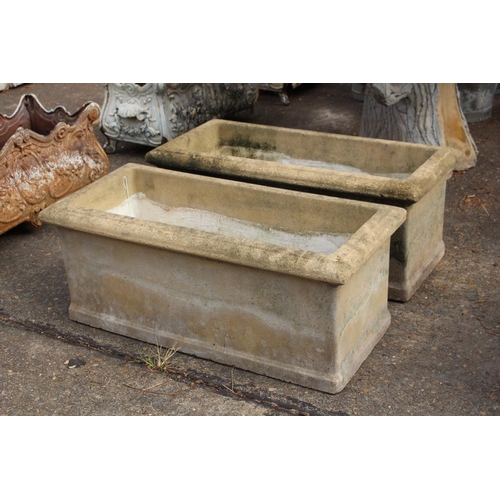 Appraisal: Pair of rectangular composite planters each approx cm H x