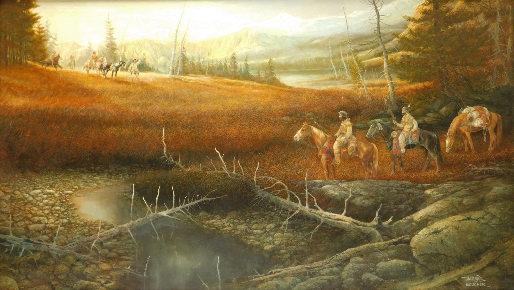 Appraisal: WARREN BOUCHER NATIVE AMERICAN PAINTING Rhode Island - Depicts a