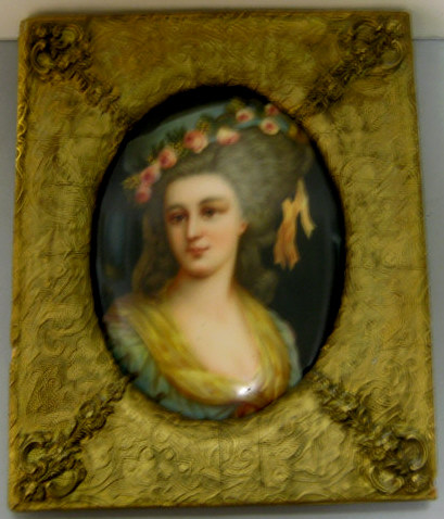 Appraisal: PORTRAIT OF PRINCESSE DE LAMBALLE Painted on fine Florentine porcelain