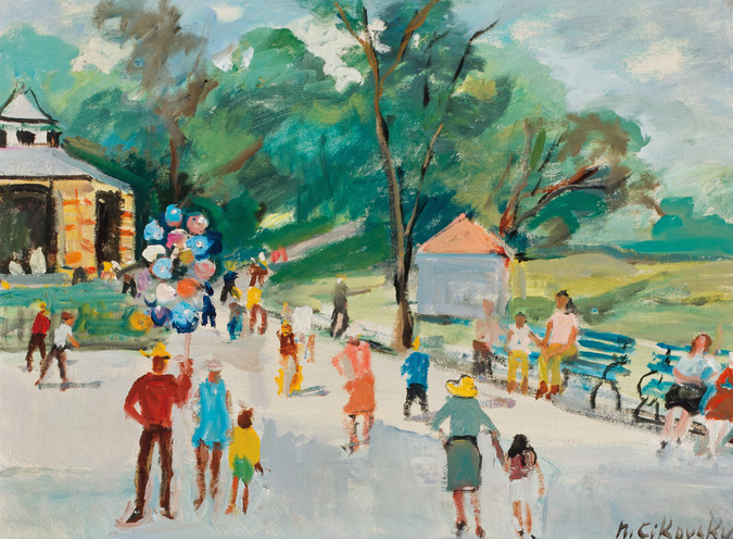 Appraisal: NICOLAI CIKOVSKY American l - Balloon Vendor in Central Park