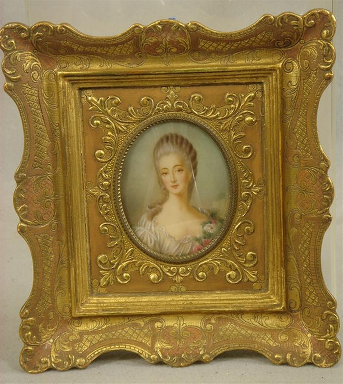 Appraisal: Pr oval HP portraits on ivory of ladies overall size