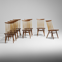 Appraisal: George Nakashima NEW CHAIRS SET OF EIGHT Nakashima StudioUSA American