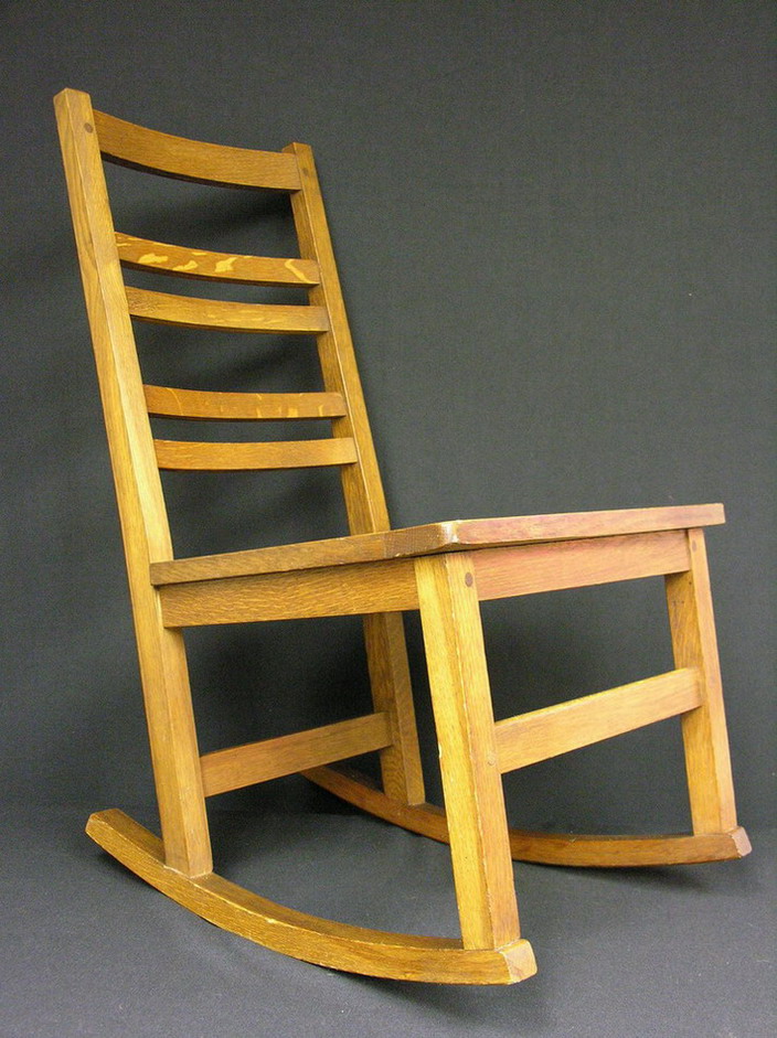 Appraisal: SIGNED LIMBERT MISSION OAK ROCKER great arts and crafts rocker