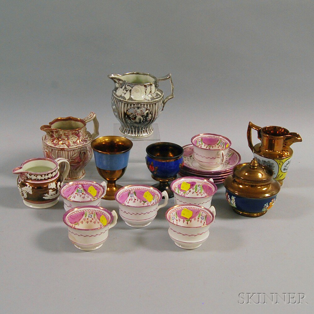 Appraisal: Nineteen Pieces of English Lustre Ware th th century a