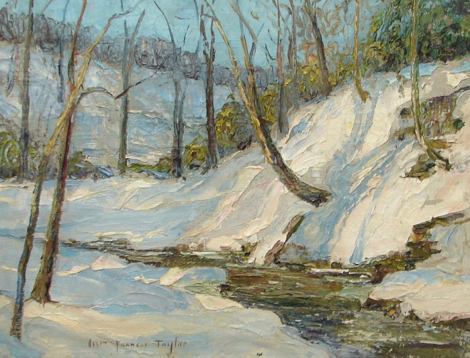 Appraisal: Winter landscape oil on canvas x SLL Wm Francis Taylor