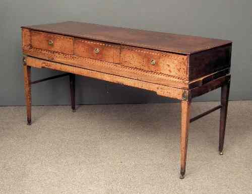 Appraisal: A th Century mahogany rectangular sideboard inlaid with ebonised stringings