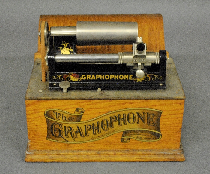 Appraisal: - Oak cased graphophone by American Graphophone Co New York