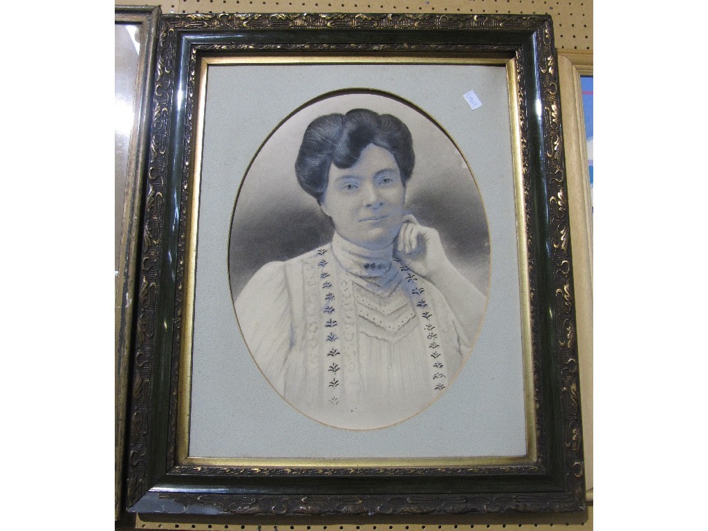 Appraisal: Early th Century chalk portrait of a woman