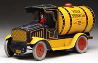 Appraisal: SCARCE STRAUSS WATER SPRINKLER TRUCK Yellow and dark blue with