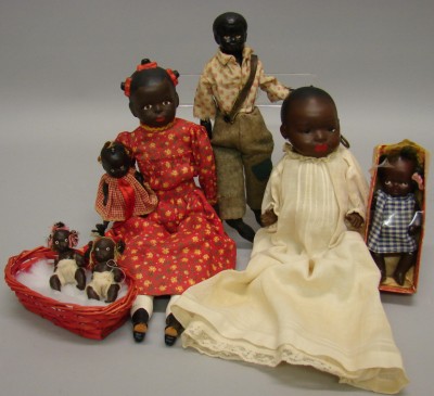 Appraisal: Lot of black dolls Painted bisque Heubach Kopplesdorf DRGM Germany