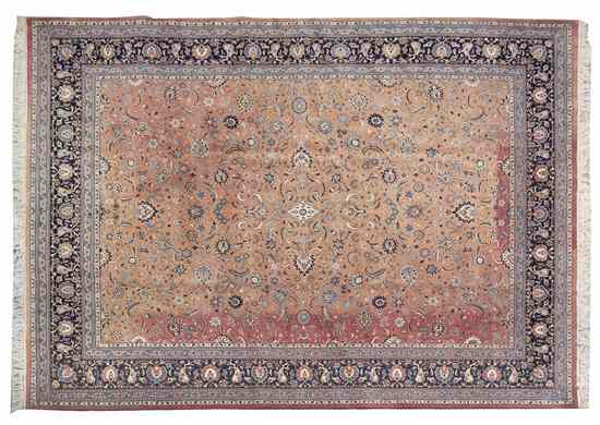 Appraisal: A Persian Wool Carpet having allover foliate decoration within multiple