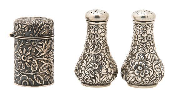 Appraisal: Collection of Three American Sterling Silver Articles each with foliate