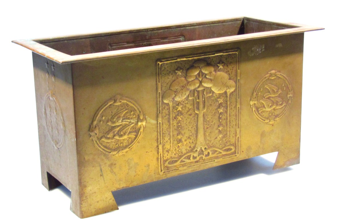 Appraisal: An Edwardian Arts Crafts brass planter by Marion Henderson Wilson