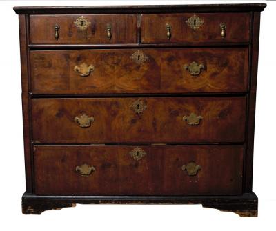 Appraisal: A Queen Anne walnut chest circa the moulded top above