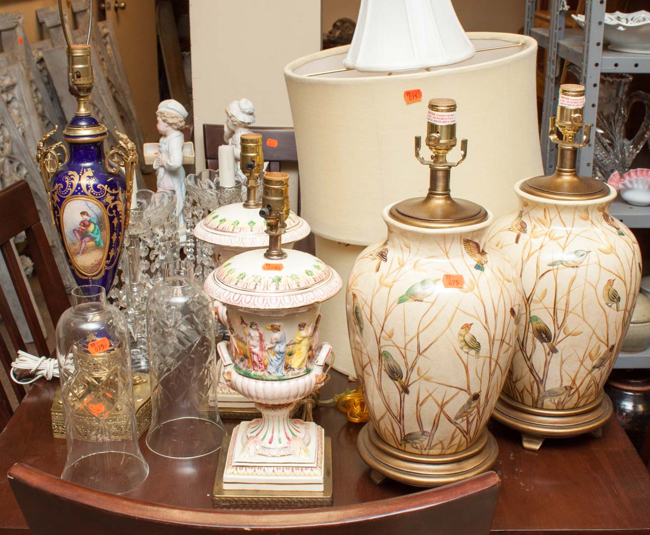 Appraisal: b Assortment of table lamps including pair of ceramic pair