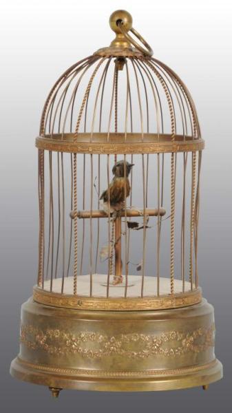 Appraisal: Bird Cage Pc Brass - Round Base Mech Description One