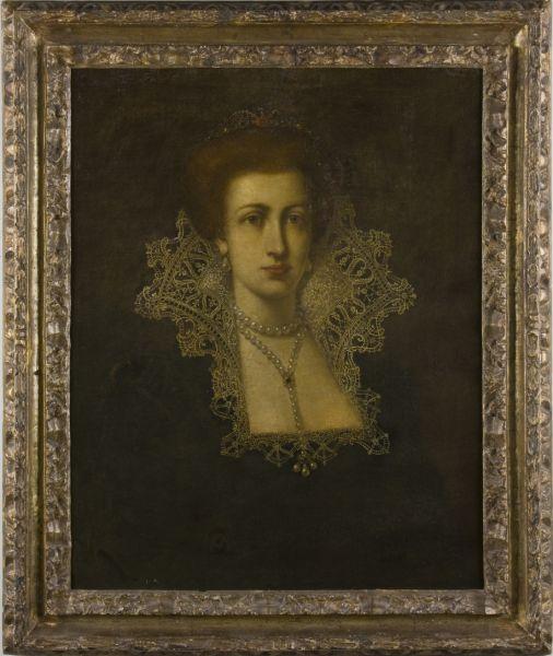 Appraisal: Elizabethan Style Portrait of Lady th century oil on canvas