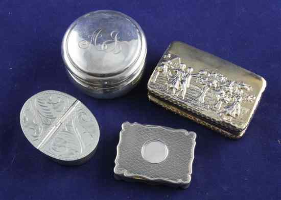 Appraisal: A 's silver gilt rectangular snuff box the lid embossed